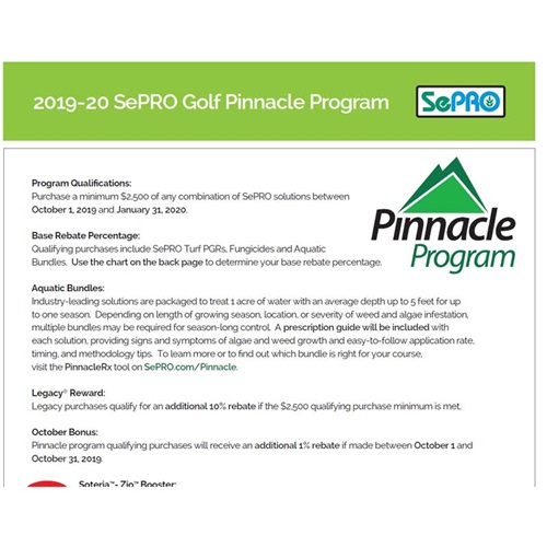 SePRO Golf Early Order Program Flyer 2019 EOP